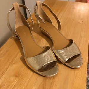 J. Crew gold sandals, EUC, never worn!